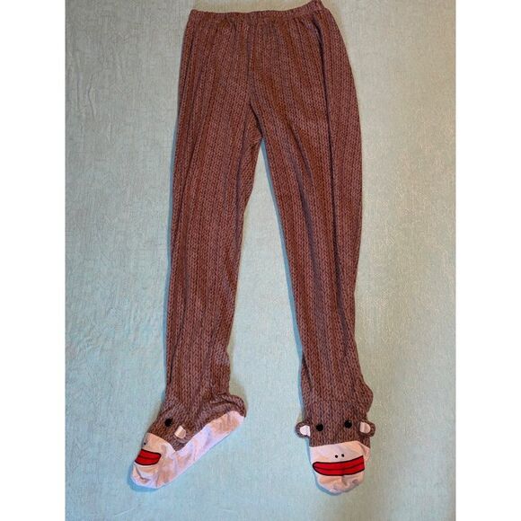Underland Sock Monkey L hoodie footie pajamas super-soft 2 piece - Picture 14 of 16